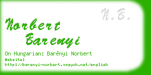 norbert barenyi business card