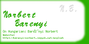 norbert barenyi business card